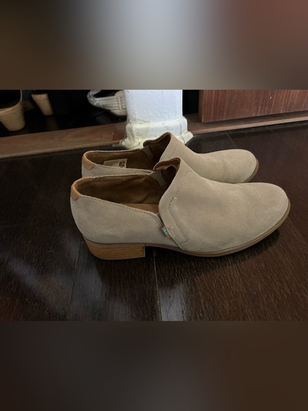 TOMS Slip-On Suede Shoes in Taupe